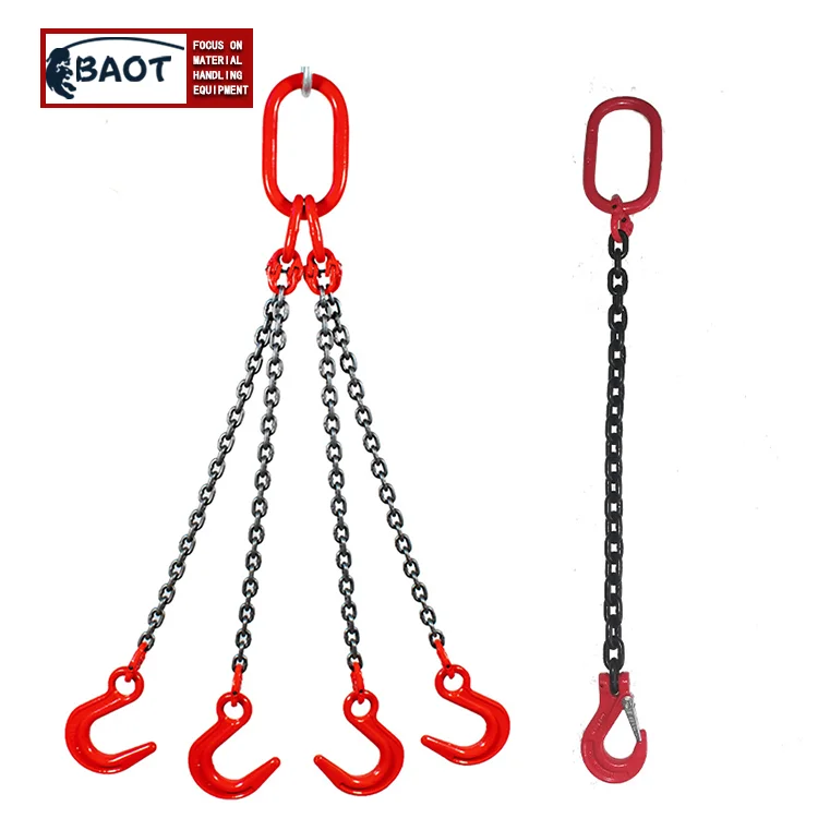 Lifting 3 Ton Capacity | G80 Mn Steel Chain Sling with Standard Marking | for Cargo Security Towing and handling