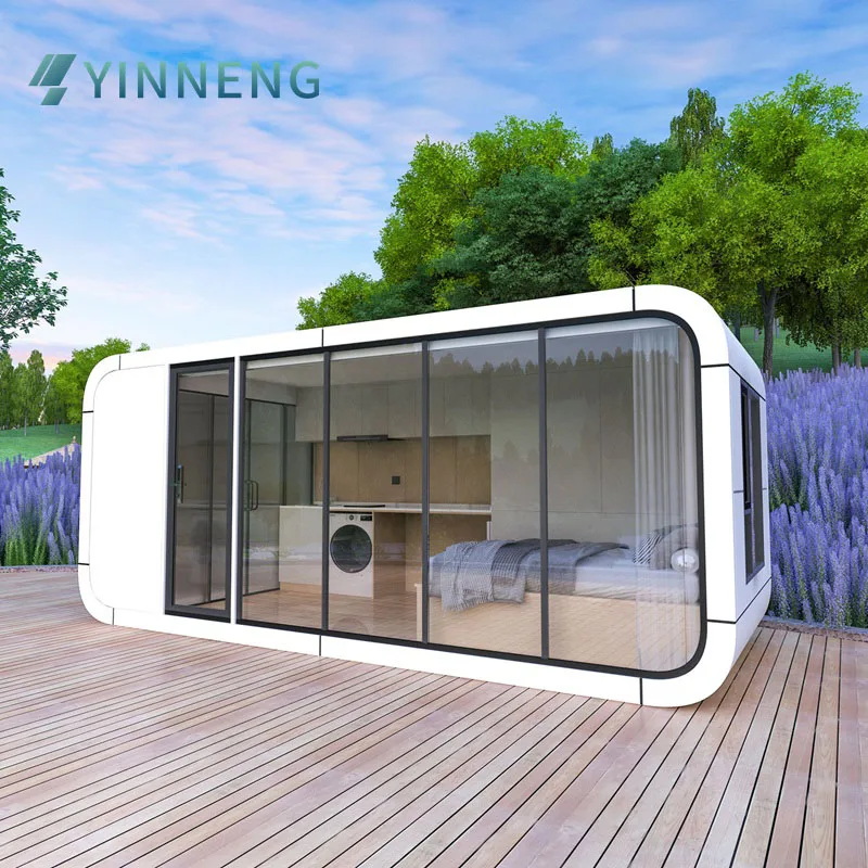 Contemporary Design Prefab House Tiny Smart Space Capsule Living Unit Pre-Made Modular Prefabricated Apple Warehouse Cabin Flat