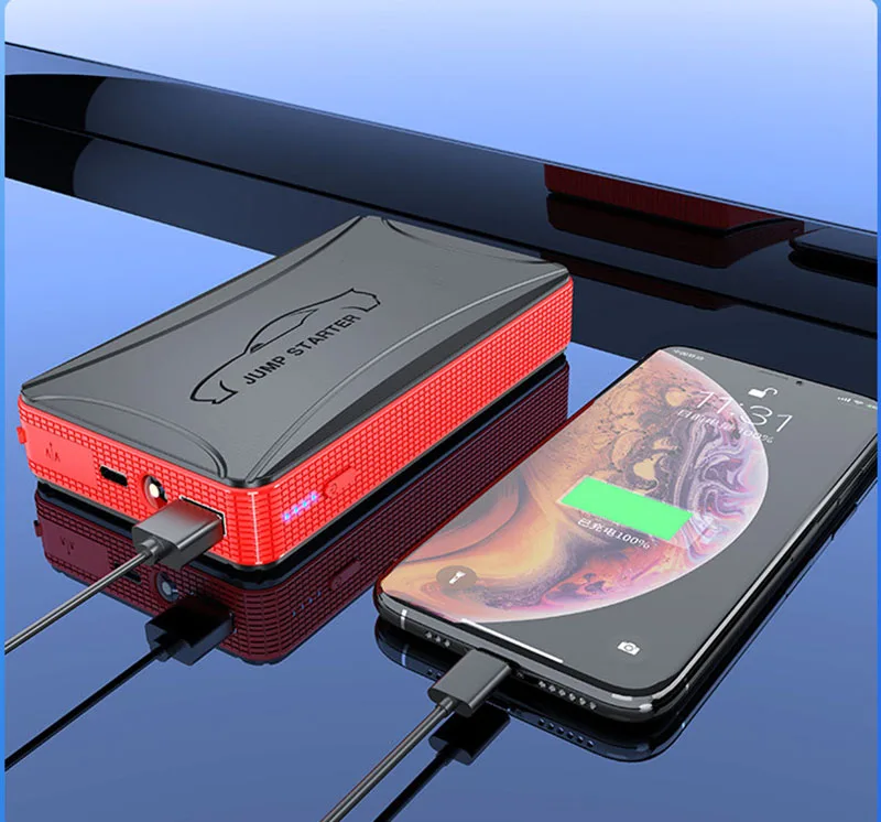 Portable Car Jump Starter 12V Car Lithium Battery Booster Multi-Function Jump Starter Power Bank Car Baterry Booster