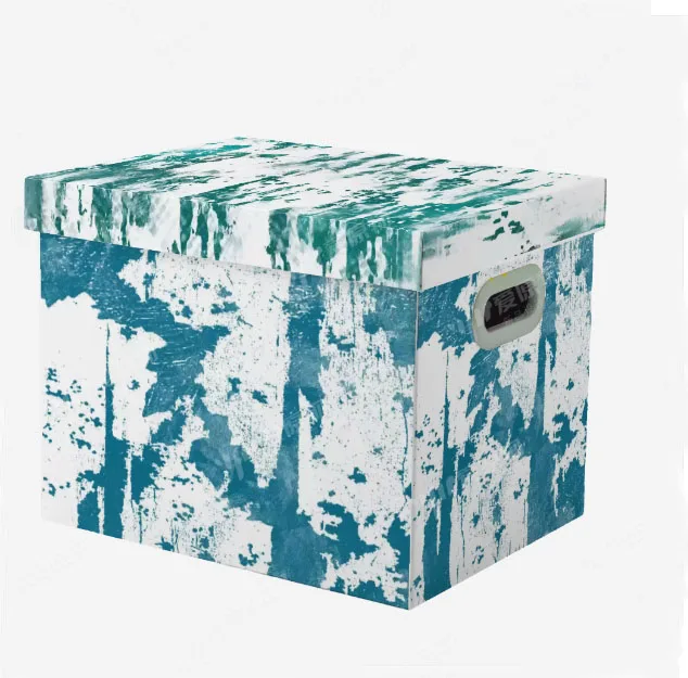 Moving sorting Custom Chinese pattern Design Household Home Foldable paper cardboard organizer boxes for packaging with lid