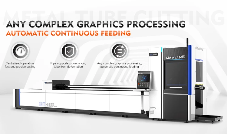 Square tube metal Cnc fiber laser cutting machine 3000w 6000w round pipe laser cutter machine price