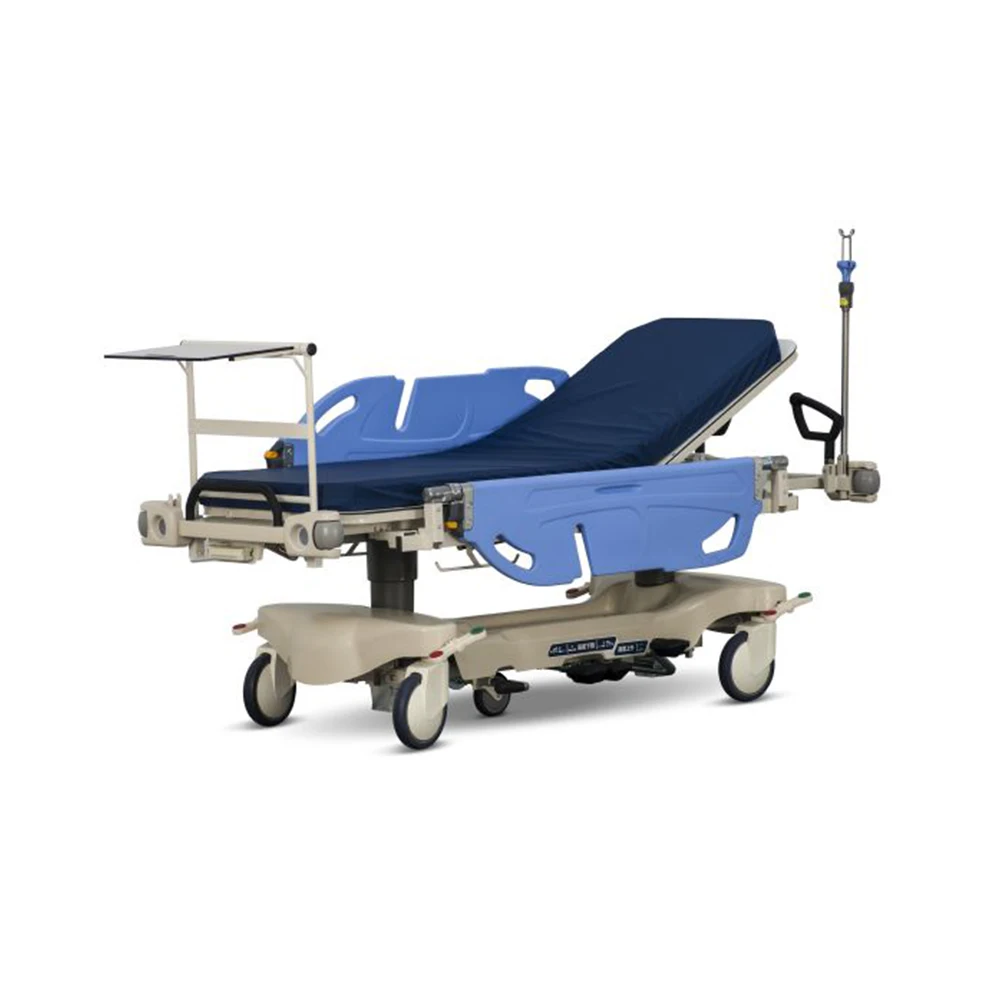 Hospital ICU Emergency Hydraulic Patient Transport Stretcher Emergency Rescue Bed With Table