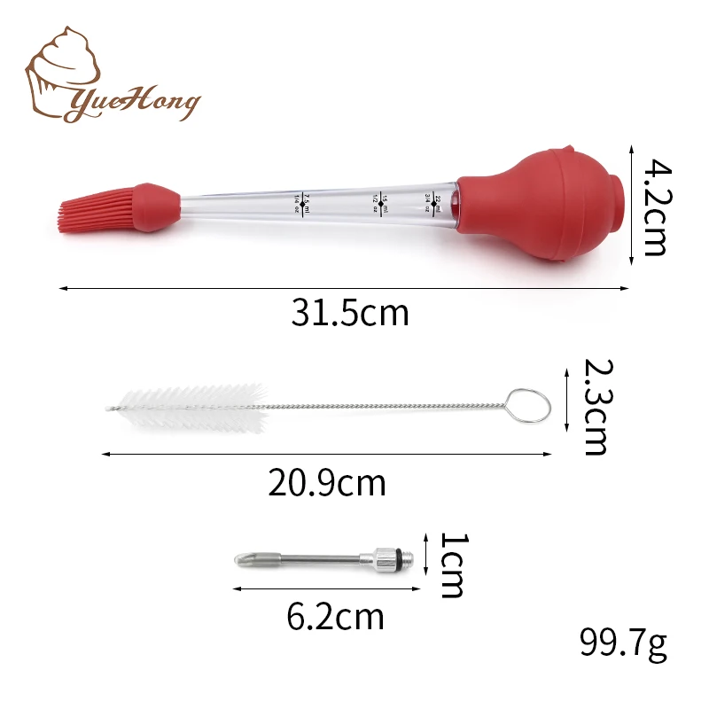 4pcs Turkey Baster Set Heat Resistant Food Grade Silicone Turkey Baster For Cooking And Home Baking Kitchen Tool
