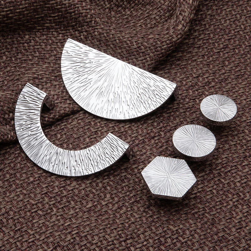 QianSi Aged Brass Demi Lune Cabinet Handles Half Ring Pulls Furniture Handles Round Dresser Knobs Kitchen Hardware