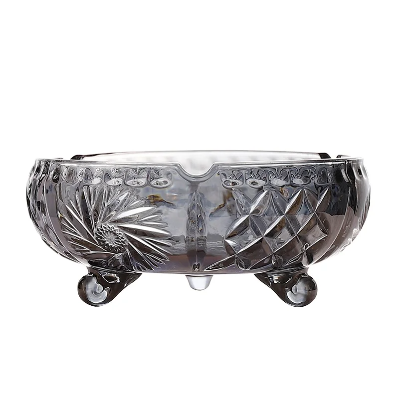Crystal glass ashtray round ashtray
