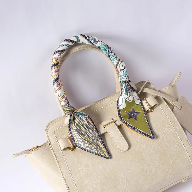 custom designer  long narrow scarves Neckerchief Small  hair neck scarf printing silk scarf for women