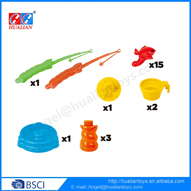 Children Funny Fishing Pole Water Table Fishing Table Game Floating Plastic Fish Toys For Toddler Bath Toys