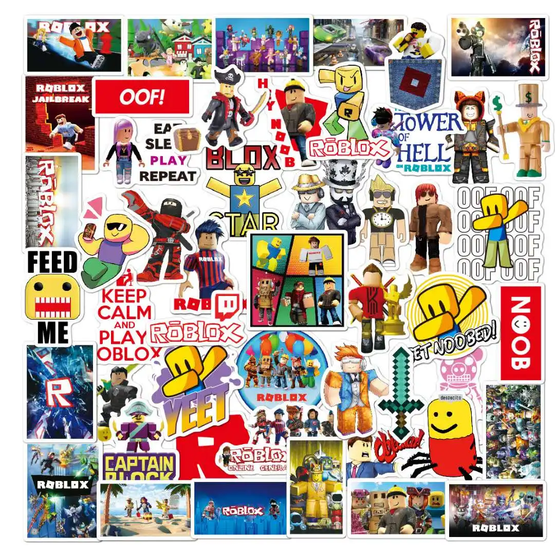 100 шт новая игра Roblox наклейки Набор Водостойкие виниловые наклейки для багажа Скейтборд ноутбук чемодан игра стикер пакет