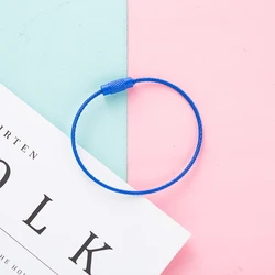 wholesale custom luggage keyring Spray Paint Wholesale Stainless Steel Wire Cable Keyring Hook Key Chain With High Quality 15cm