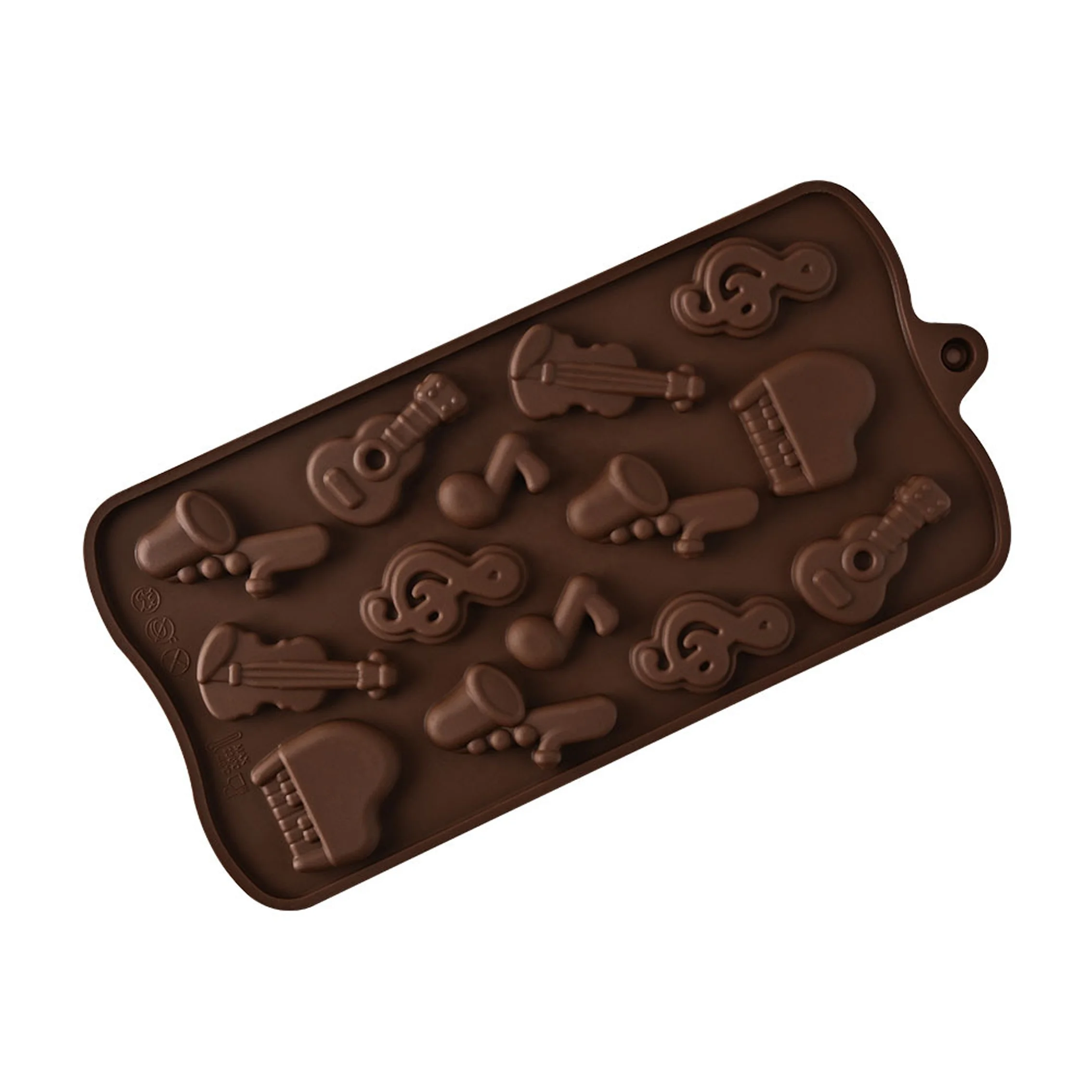 14 Cavities  Candy Mold Music Note Shape Chocolate Silicone Mold For Cake Decorating