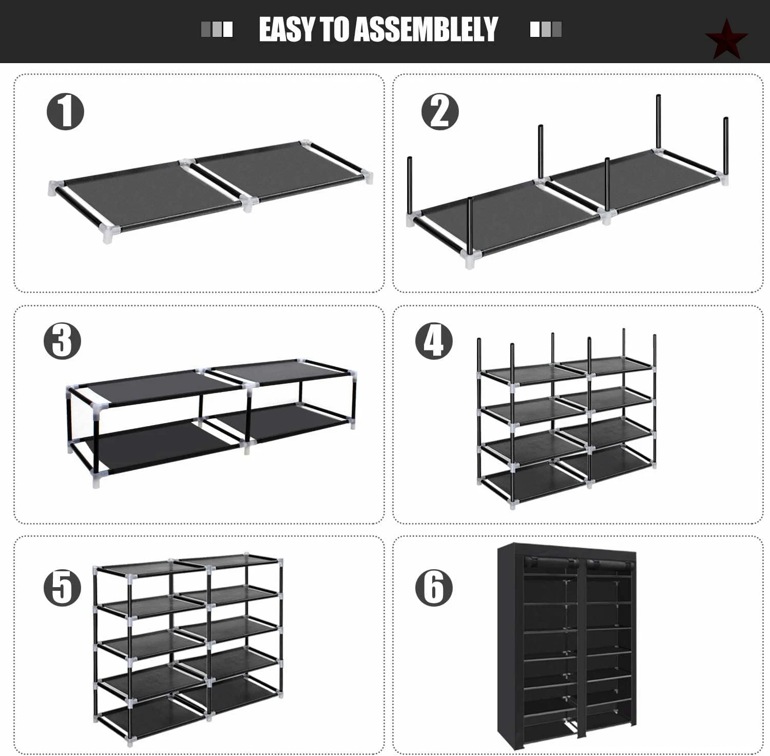 Factory Fashion Design 7-tier Water Proof Shoe Rack Storage Diy Shoe Rack Cabinet