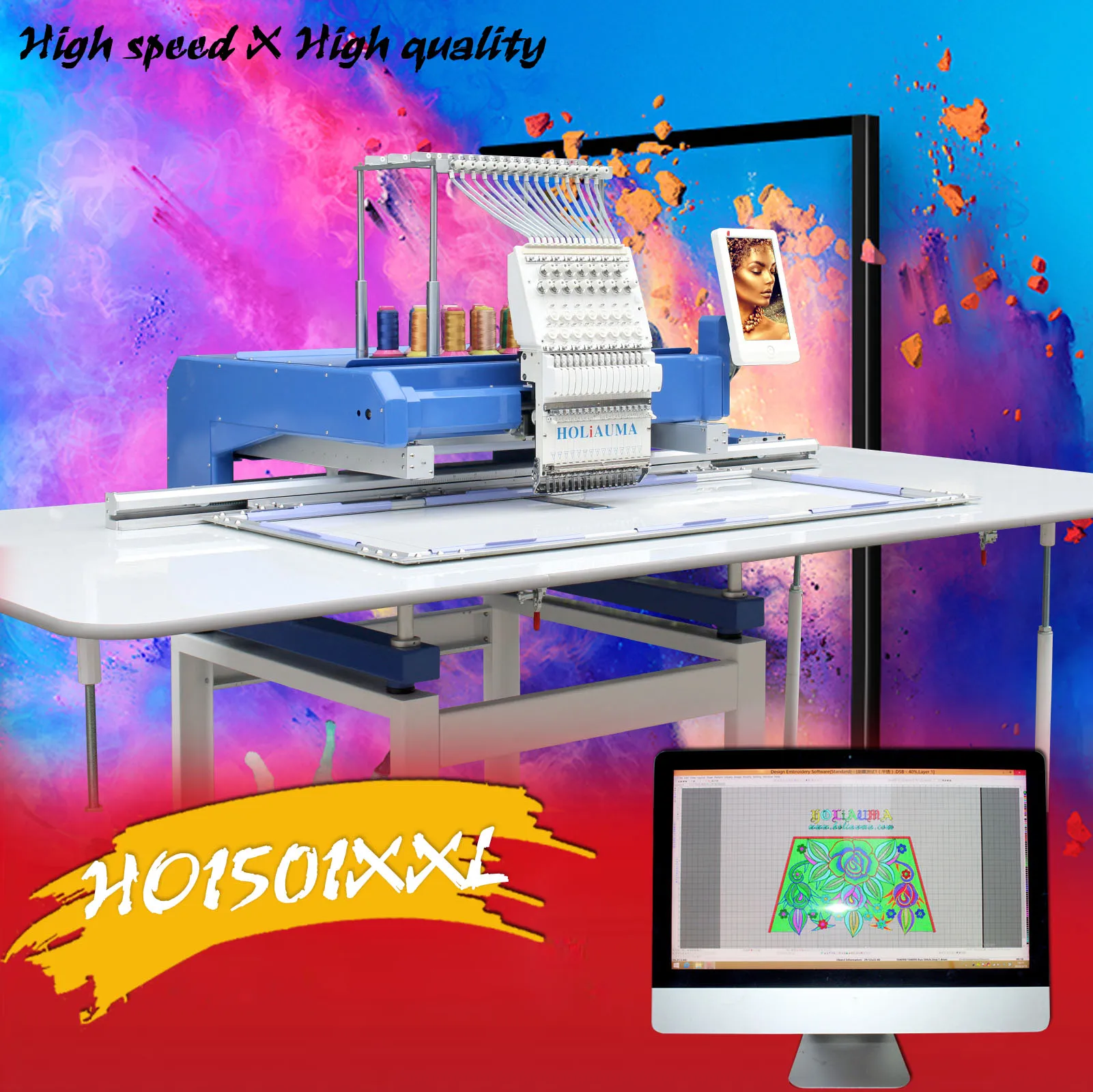 HOLiAUMA Home Use Embroidery Machine Better Than Tajima 6 head barudan second hand machine japan prices used japan spare parts