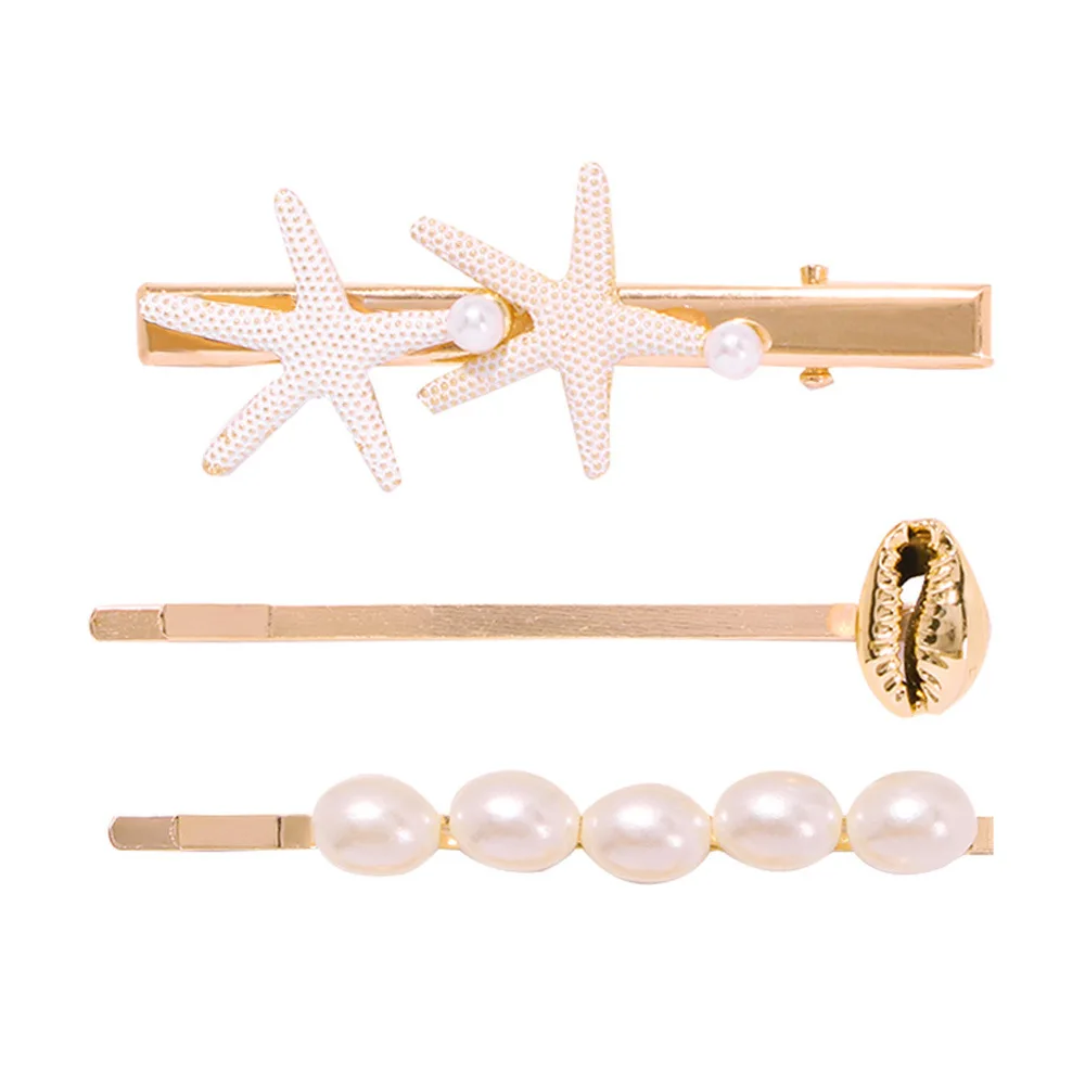 Новинка 2019, модные заколки для волос в виде ракушек для женщин и девушек, корейские заколки для волос, аксессуары, наборы заколок для волос с искусственным жемчугом