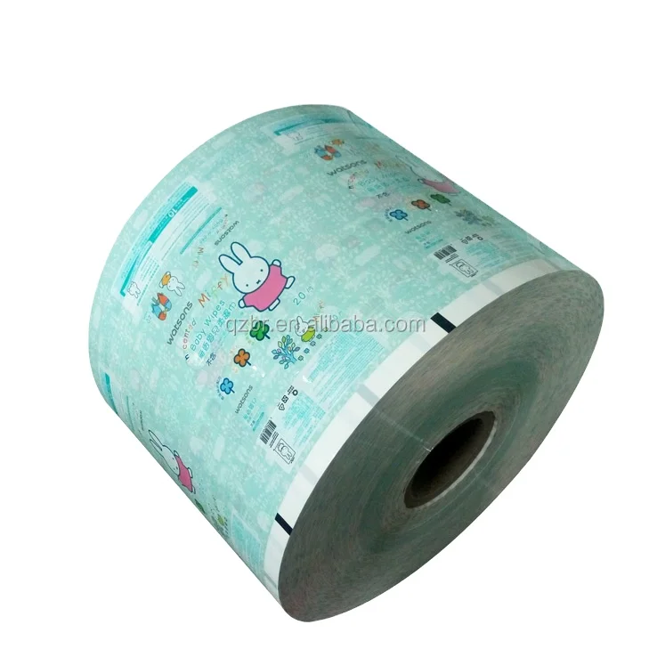 Customized Printed BOPP/CPP/AL/LDPE  roll plastic film,PET/VMPET/PE packaging film for wet tissue facial mask