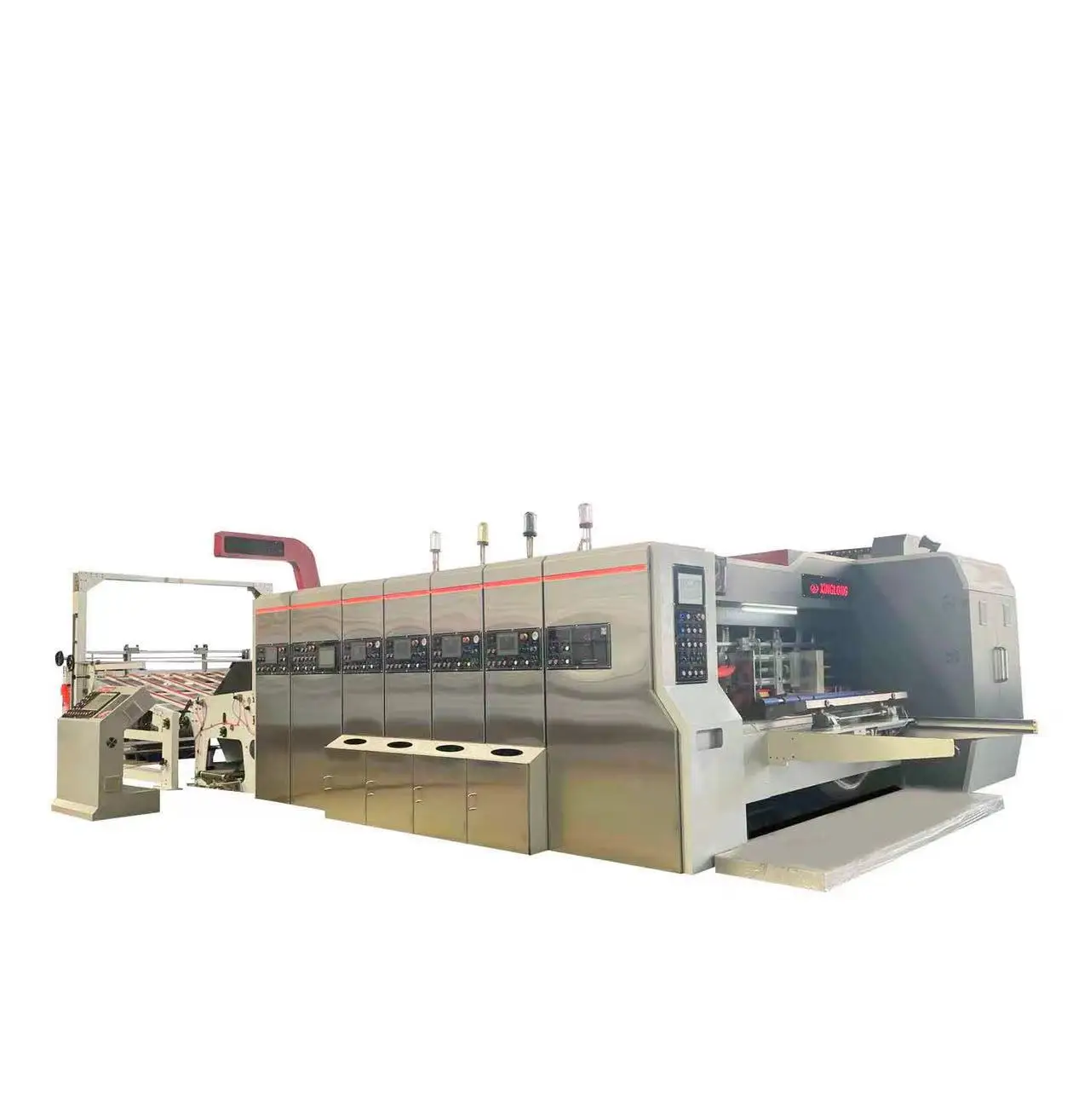 Full Automatic Computer control Cardboard Printing Slotting Die-cutting with Vibrator Stacker Machine