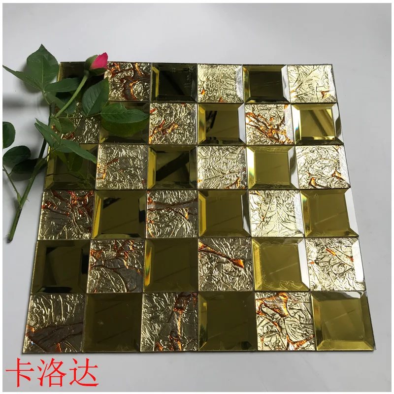 Custom wholesale decorative glass mirror mosaic tile