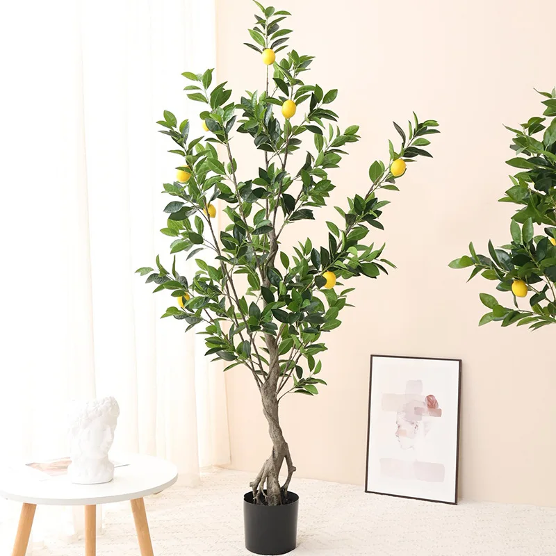 Home Decorations Realistic 1.5M Height Artificial Fruit Plant Ornamental  Bonsai Lemon Tree