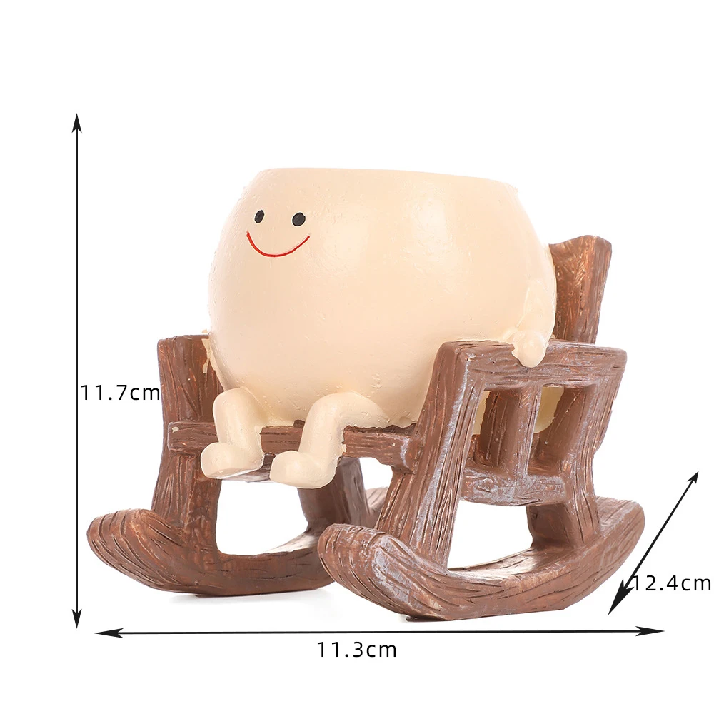 Swing Jar Small Flower Pot Smiling Face Rockchair Mini Succulent Pot Home Garden Decoration Ornaments Room Green Plant Pendant