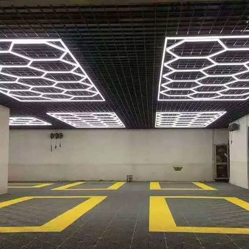 New Arrival 6500K Hexagonal LED Ceiling Light Hanging for Garage Garden Landscape Bright DC Power Supply 6500K Color Temperature