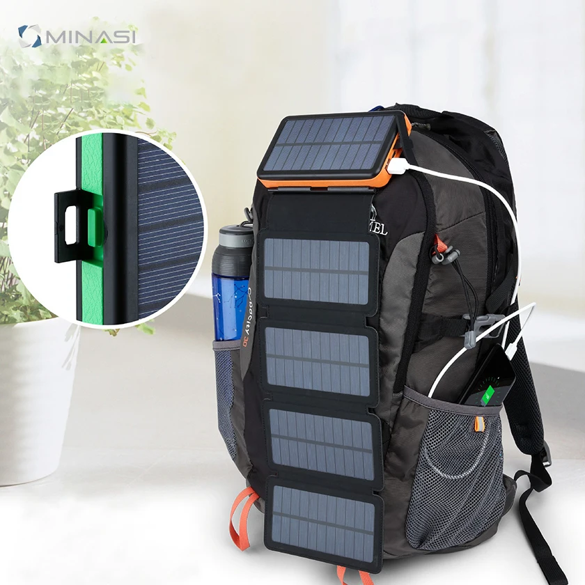 
Best Christmas Present For Backpacker 9W Water Proof Solar Power Bank Mobile And Folding Designs For Smartphone 