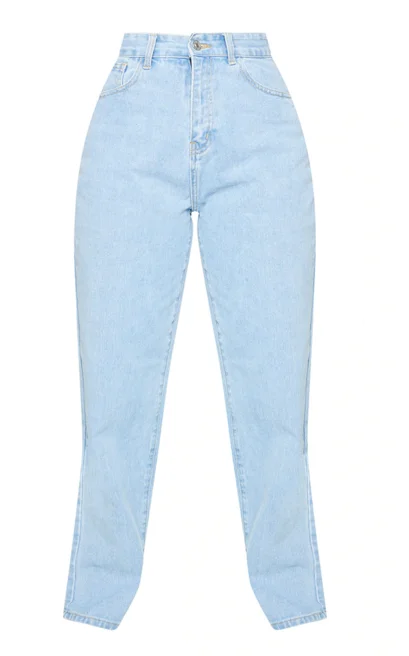 Manufacture custom design light blue wash rips denim pants jeans women
