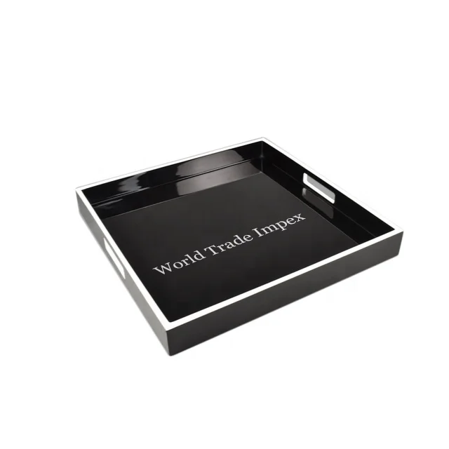 
Black with white wooden serving tray for luxury home 