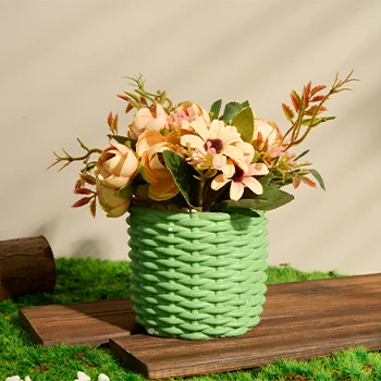 Искусственные цветы в современном бетонном горшке, Современный домашний декор, искусственная зелень в горшке