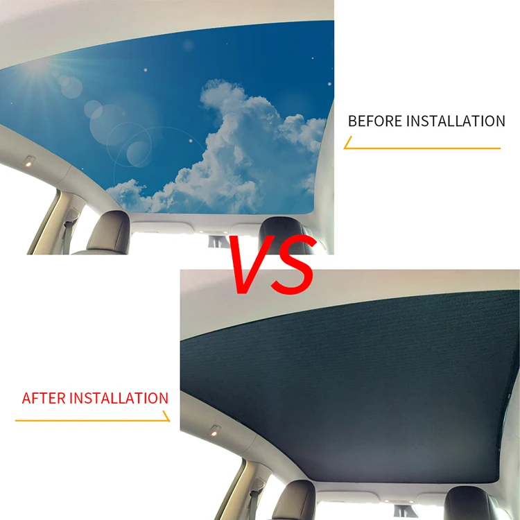 Heat Insulation Summer car essentials All covered panoramic Top and Rear glass car accessories sunshade for tesla model y