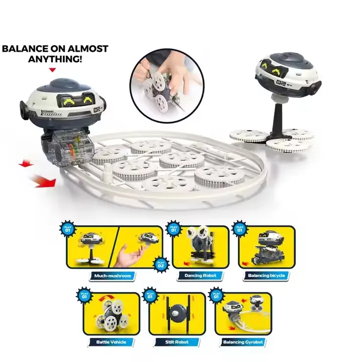 7 in 1 multifunctional DIY electric robot toys gyrobot Kit Gyro Toy Balance Gyro Gyroscope Mini Toy