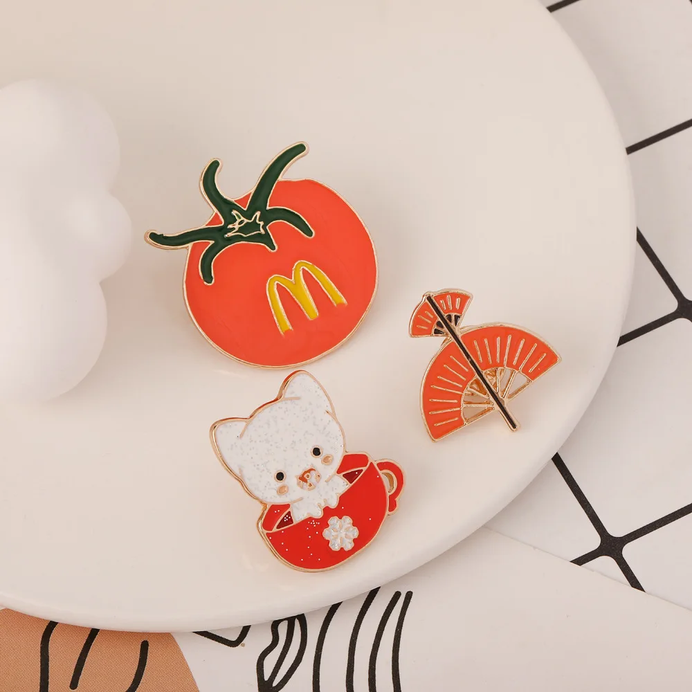 Manufacturers High Quality Custom Cartoon animal Pin Hard Metal Enamel Lapel Brooch for women