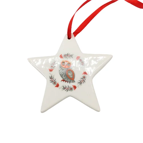 Ceramic Christmas Sublimation Two Side Printable Ornament for decoration