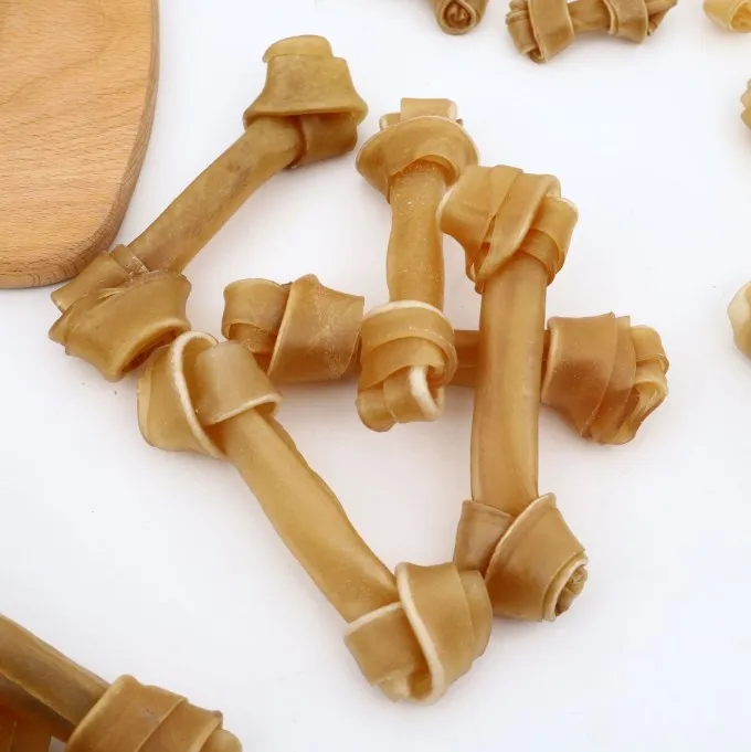 Natural Rawhide Knot Bone Healthy Cowhide Knotted Bone Dog Chew Treats Natural Dog Treats TOY