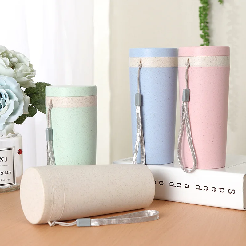 Reusable Eco-friendly Biodegradabl Travel Coffee Mug Wheat Straw Drinking Cup