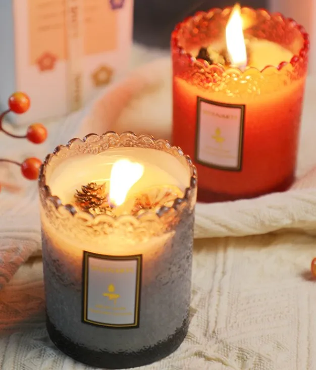 Hot Sell  Luxury soy wax Christmas Scented Candle Gift no smoke Customize logo Print Handmade Wedding Birthday gift Packing