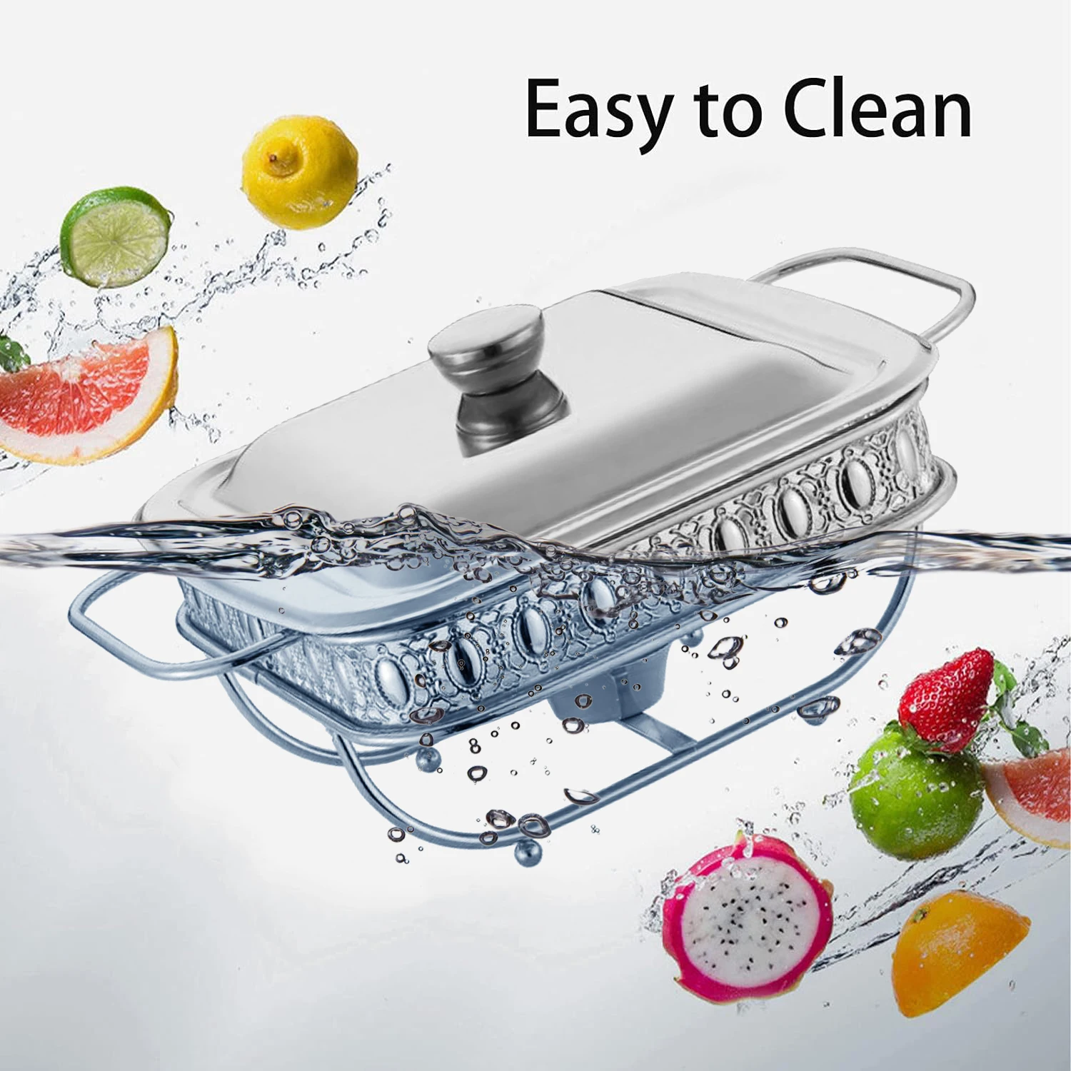 YITIAN New Product Hotel Buffet Catering Hanging Stainless Steel Serving Glass Chafing Dish Buffet Set