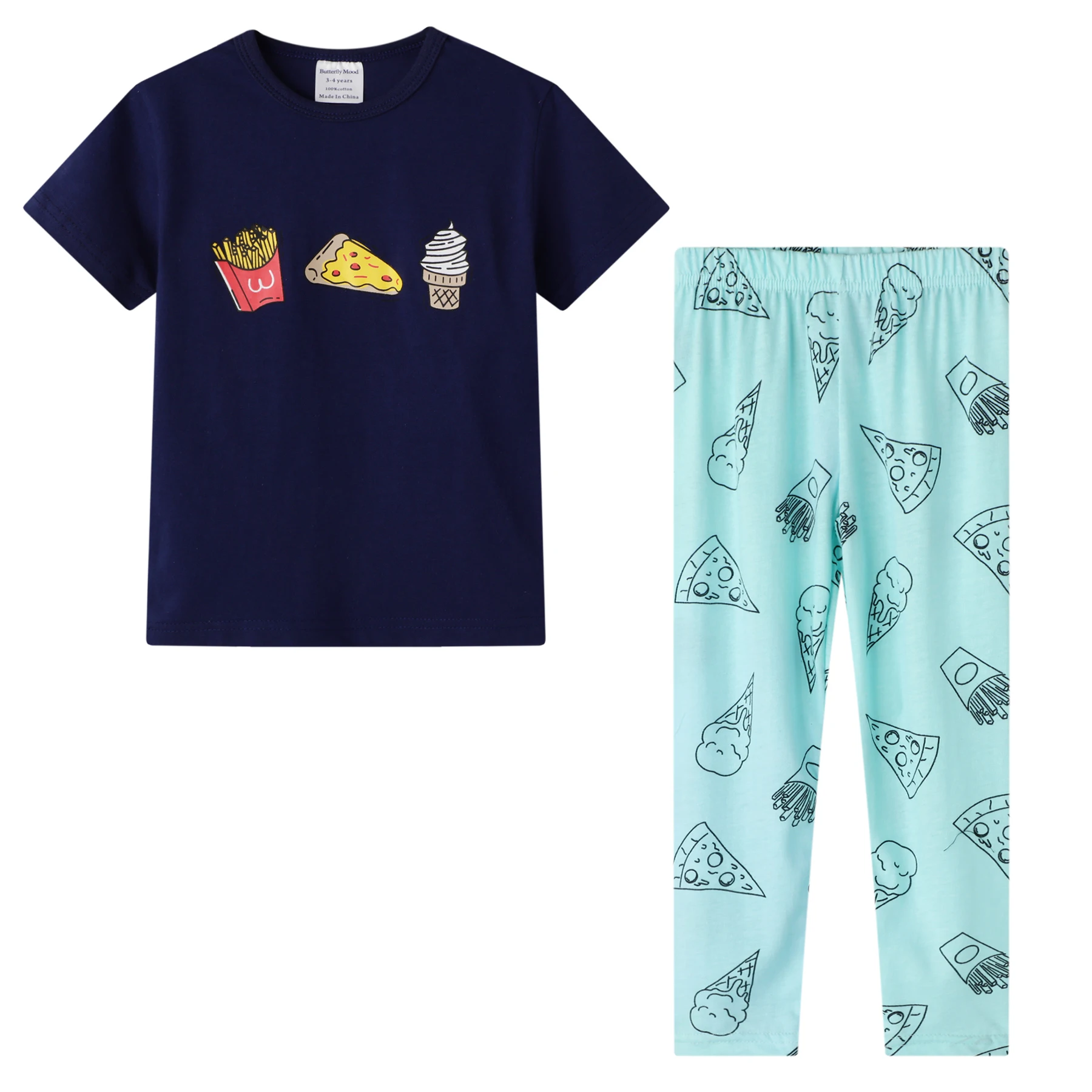 
hot sell new design baby girls 2pcs pajama sets cheap price ready made fancy sleepwear kids cotton pajamas 