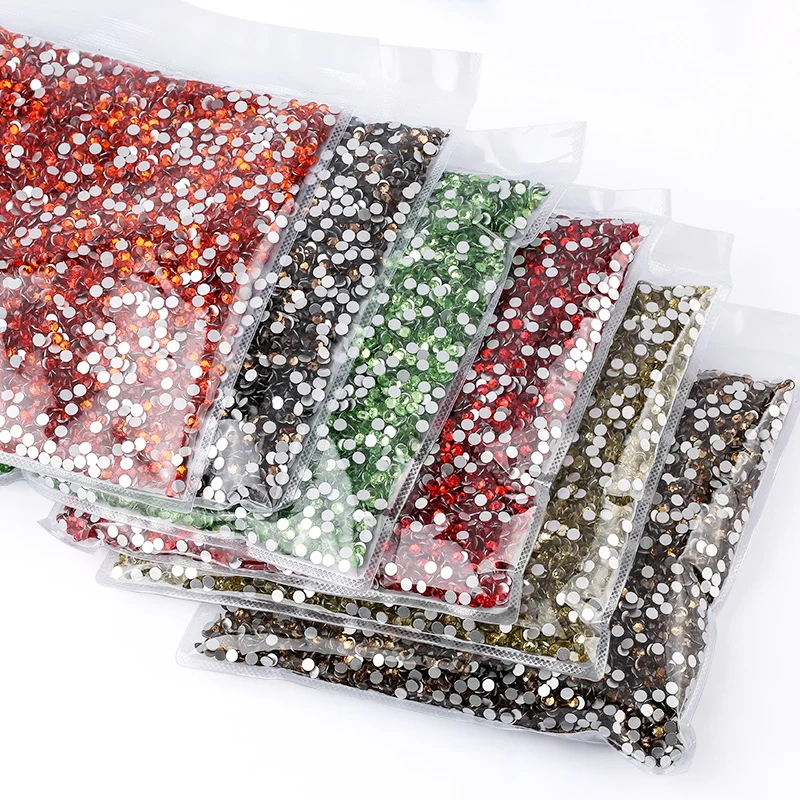 Selling Blingbling 10packs 14400pcs Nail Art Rhinestone in Bulk Glass Crystal Flatback Rhinestones for Nails