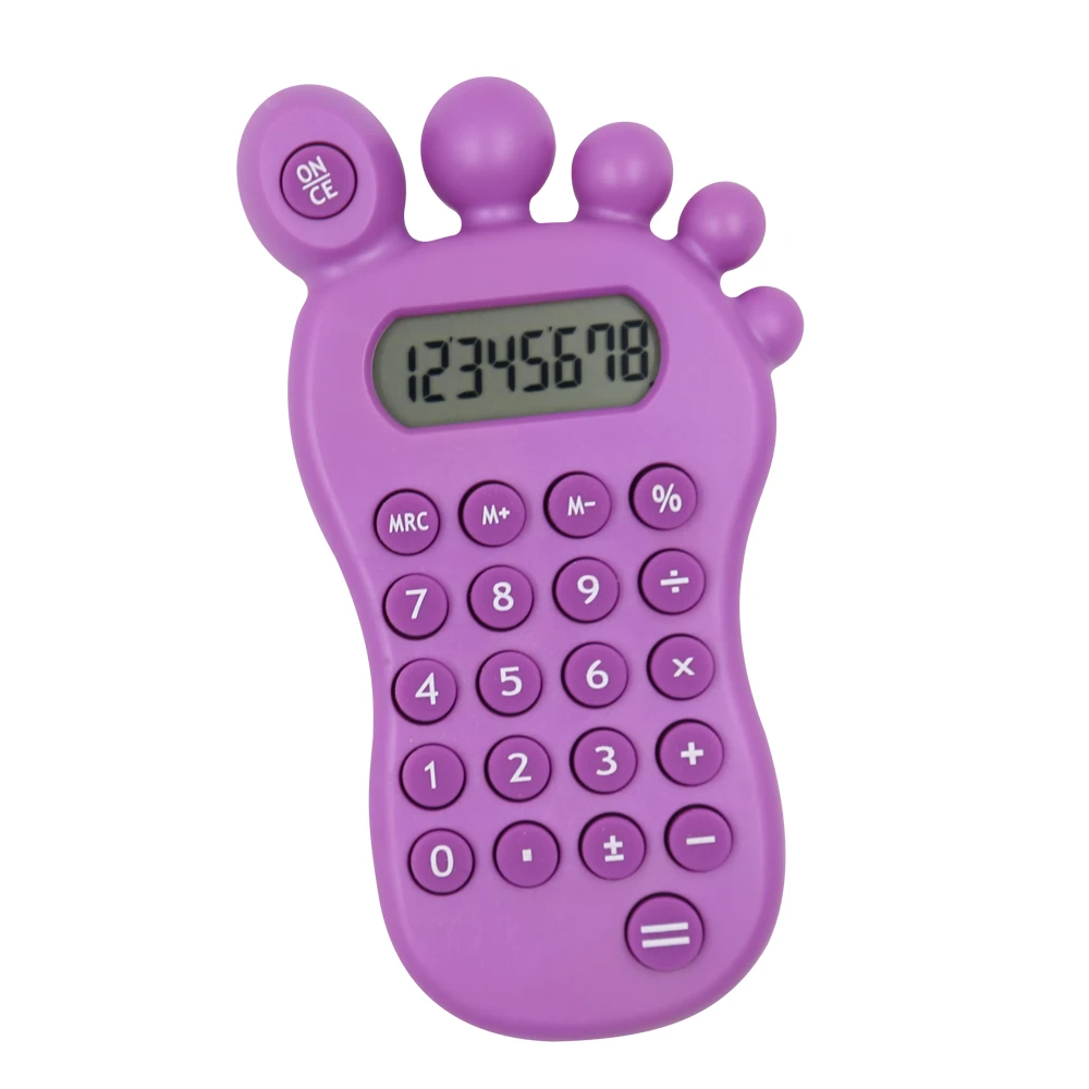 
Wholesale Small Size Kids Love 8 Digit Cute Foot Shape Pocket Calculator With Maze Game 