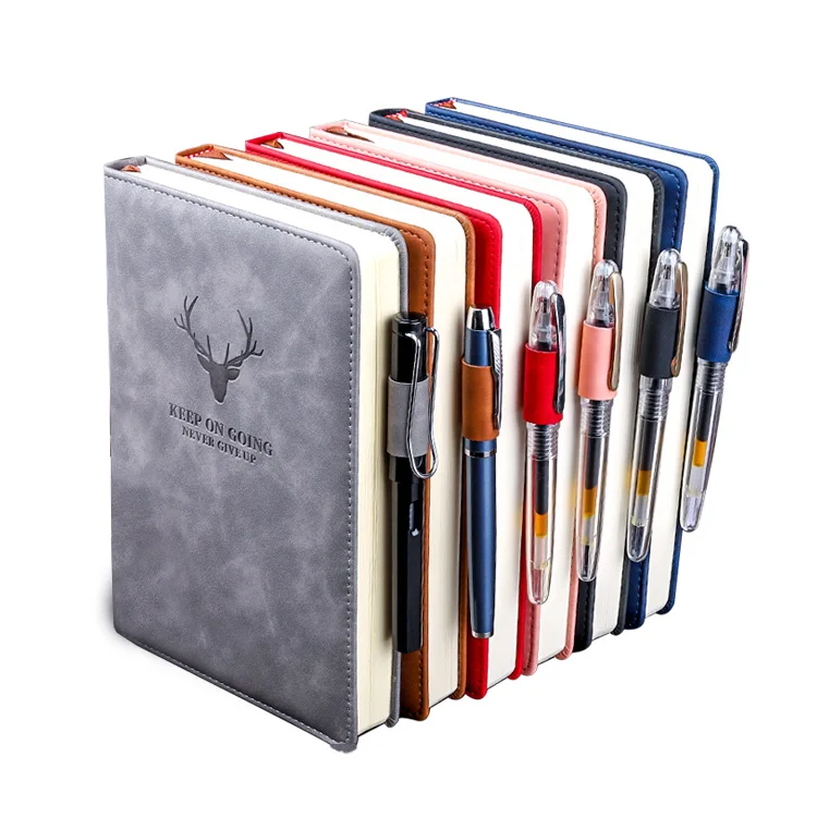 Manufacturers wholesale A5 PU leather notebook thickened diary can be customized logo
