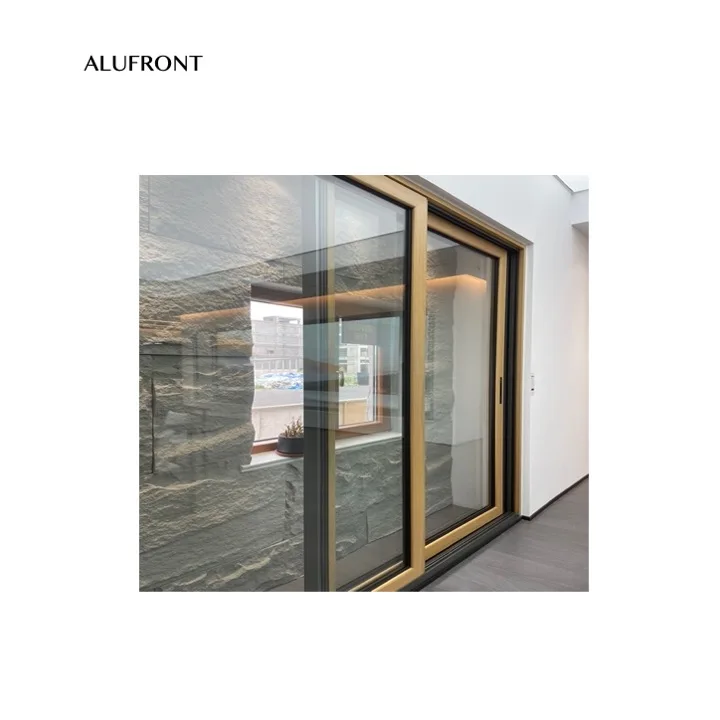 AS2047 soundproof double glass aluminum large fixed window with retractable flyscreen
