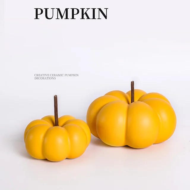 Country farm Ceramic pumpkins Halloween decorative pumpkin Living room table entrance decor for home house ornaments