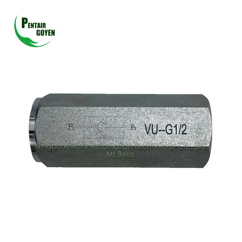 VU-G1/2  Straight Carbon Steel One way Check valve VU type IN-LINE Hydraulic Valve
