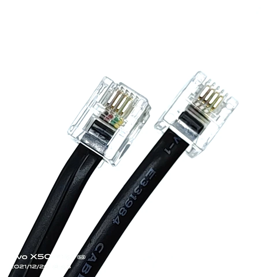 26awg 6p4c multi-core direct modular telephone cable with indoor crystal head RJ11 telephone jumper