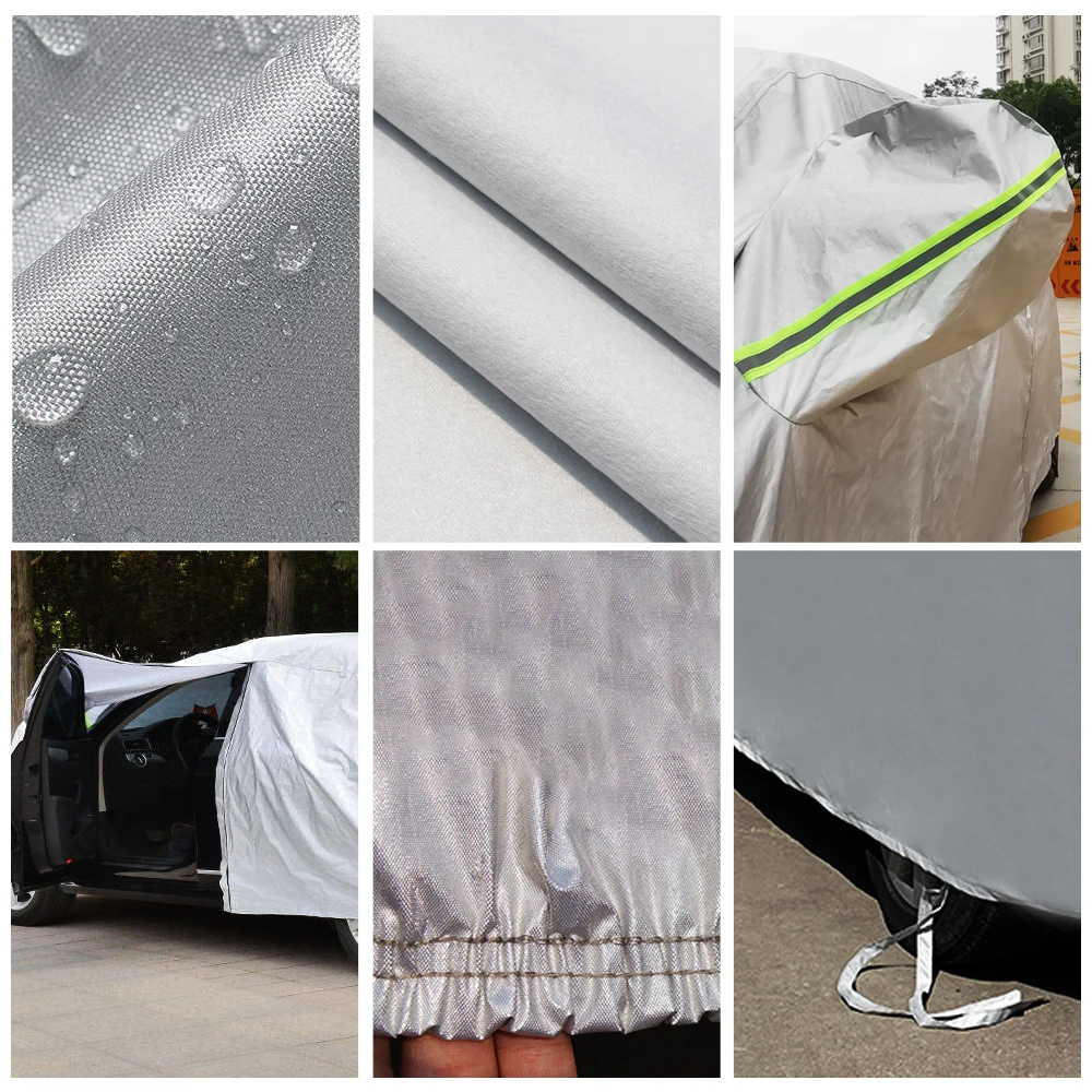 Outdoor waterproof uv resistant silver thickened lining cotton silver aluminum film car cover