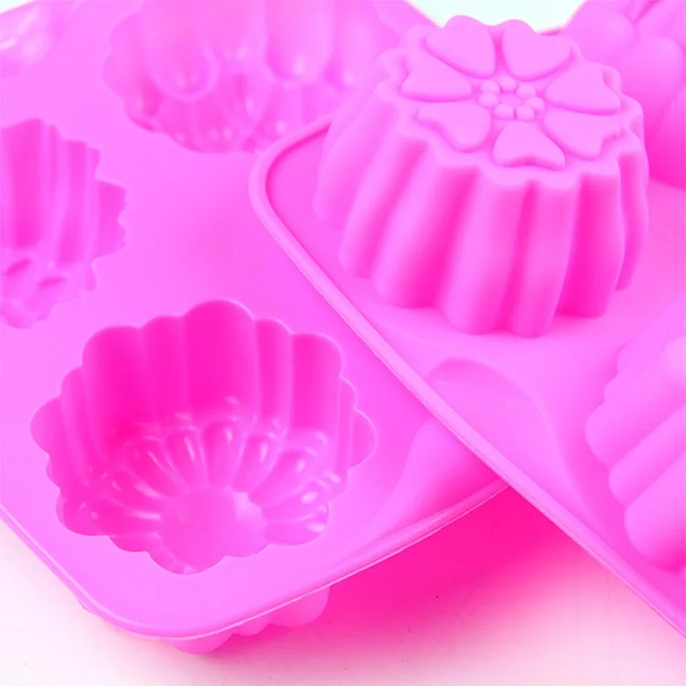 4 Cavity 3D Flower Shape Chocolate Candy Molds Silicone Molds For Baking DIY Ctrafts Jello
