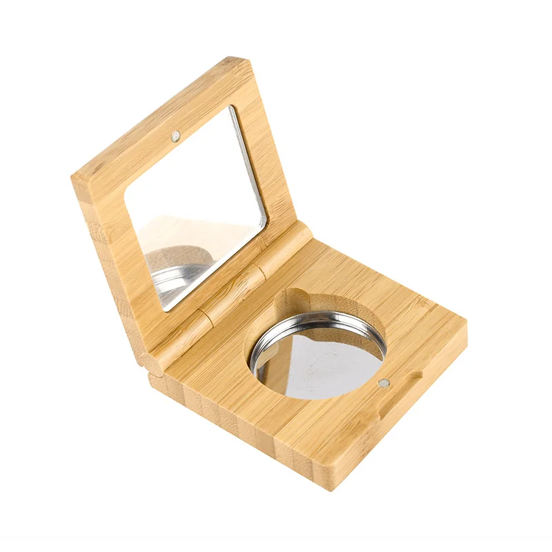 Make Up Cosmetic Organizer Palette Private Label Eyeshadow Empty Bamboo Eyeshadow Palette With Mirror