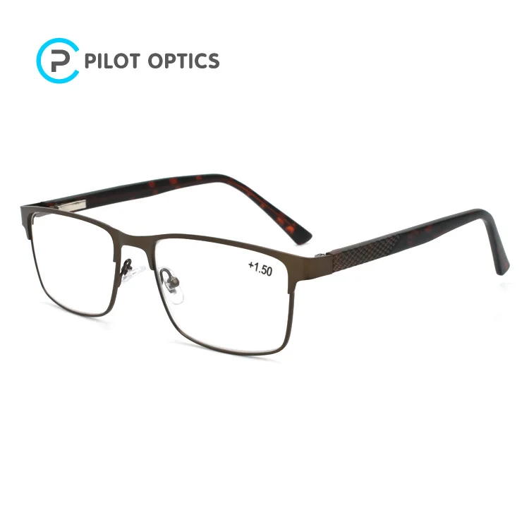 Pilot optics EN ISO 13485 SEDEX BSCI custom black slim spring hinge 1.75 men reading glasses