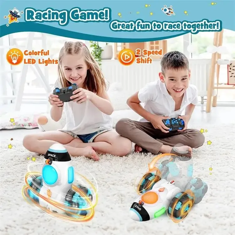 New boy toys double-sided stunt upright walking spray car remote control car stunt drift toys for children car birthday gift