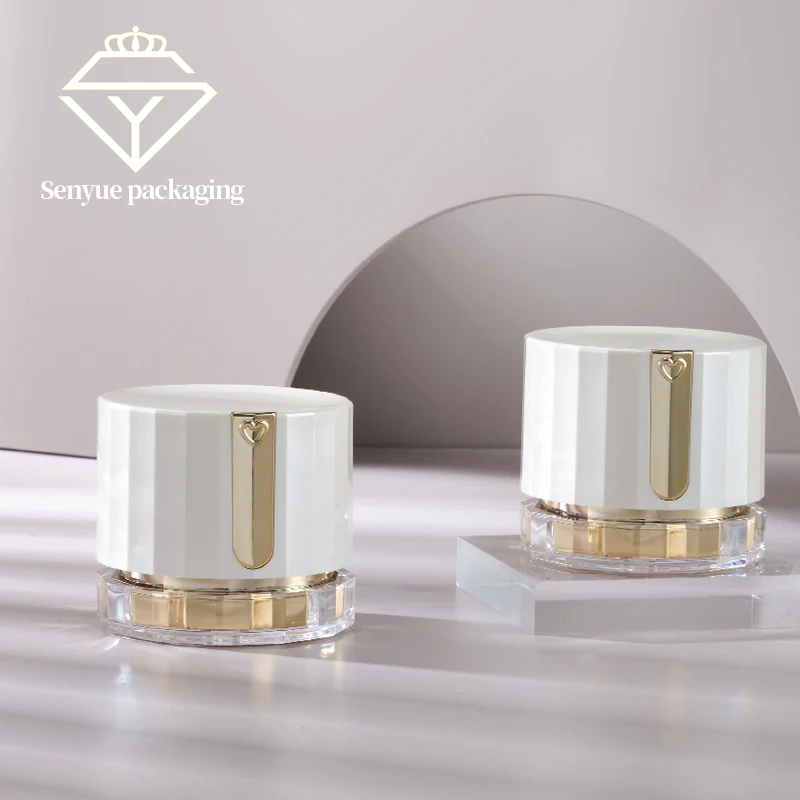 Acrylic cream jar 30ml/50ml empty cosmetic acrylic cream jar with disc-top cap and high top cap for cosmetics and skin care