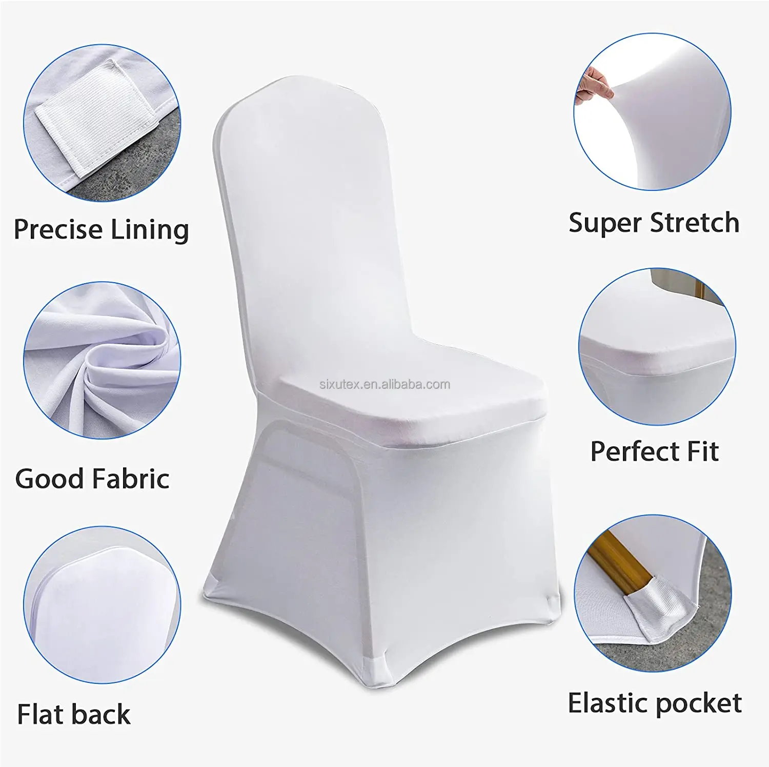 Premium quality housse de chaise de mariage Solid Color spandex stretch coprisedile wedding chair cover